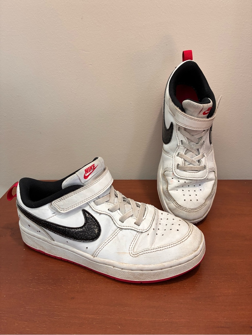 Nike Court Borough Low white very berry Shimmer DM0111-100 Sneakers Shoes Sz 3Y